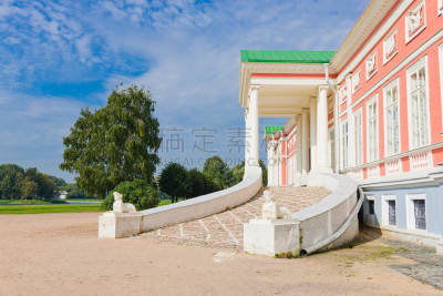 库斯科沃宫殿,外立面,kuskovo庄园,新古典派,公园,水平画幅,无人,夏天,户外,莫斯科