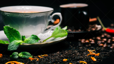 辣椒,咖啡,茶,薄荷,欧洲鼠李木,薄荷茶,芳香的,水平画幅,无人,椒类食物