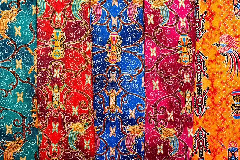 纺织品,印度尼西亚,市场,多色的,西巴布亚省,平衡折角灯,五个物体,传统,华丽的,纹理效果