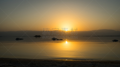 黎明,死海,水,天空,沙子,早晨,夏天,光,湖,盐
