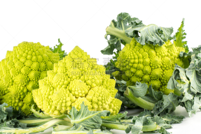 清新,白色,罗马花椰菜,绿色,分离着色,蔬菜,螺线,背景分离,食品,凝乳酪