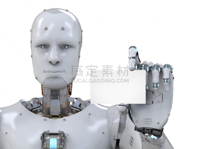 空白的,名片,自动的,拿着,白皮书报告,电子人,席次牌,机械手,银行文件,手牵手