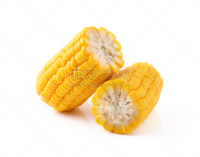 玉米,分离着色,白色背景,水平画幅,素食,水果,甜玉米,无人,湿,熟的