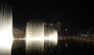喷泉,迪拜,阿拉伯联合酋长国,名声,音乐,水平画幅,夜晚,符号,曙暮光,户外