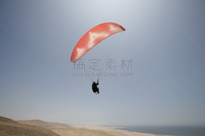 高崖跳伞,南美,飞行员,风,水平画幅,沙子,降落伞,风险,悬挂式滑翔运动,夏天