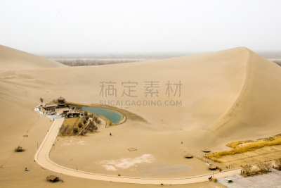 敦煌,湖,中国,掸邦,新月形,月亮,丝绸之路,戈壁滩,甘肃省,沙漠绿洲