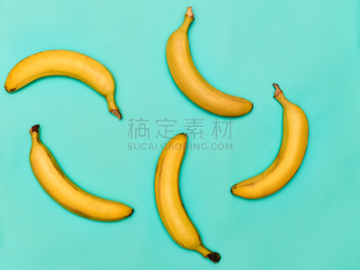 组物体,香蕉,蓝色背景,水平画幅,素食,无人,生食,膳食,维生素,干净