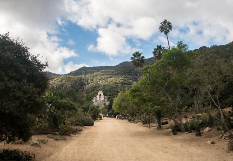 圣塔卡特莱那岛,纪念物,植物园,水平画幅,户外,海峡群岛,花园路,山,小路,著名景点