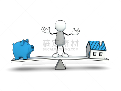 小猪扑满,蓝色,男人,小的,房屋,摇椅,不完全的,储蓄,水平画幅,银行