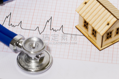 房室传导系统,房屋,图表,小的,价格标签,压力,心脏病专家,概念,房地产