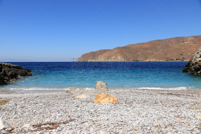 希腊,amorgos,秘密海滩,水,天空,夏天,海岸地形,异国情调,鹅卵石,私密