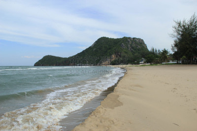 泰国,海滩,巴蜀,水,天空,水平画幅,山,沙子,无人,夏天