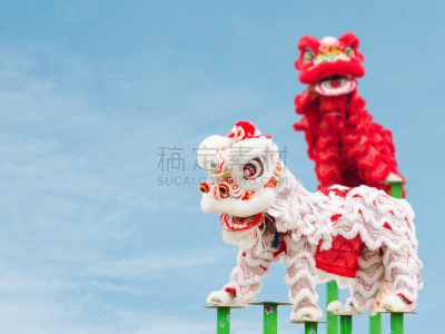 舞蹈,舞狮服装,狮子舞蹈,演出服,风,艺术,水平画幅,符号,白色,高处