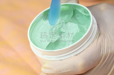 药膏,广口瓶,充满的,绿色,彩色图片,四肢,spa美容,奶油,仅成年人,润肤露