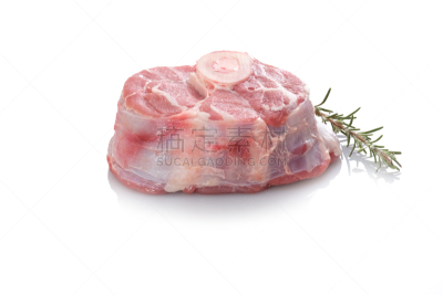 迷迭香,生食,焖小牛腿肉,指节,白色,粉色,绿色,沸腾的,饮食