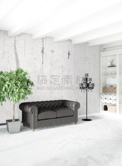 绘画插图,卧室,三维图形,沙发,木制,银色,极简构图,白色,室内设计师