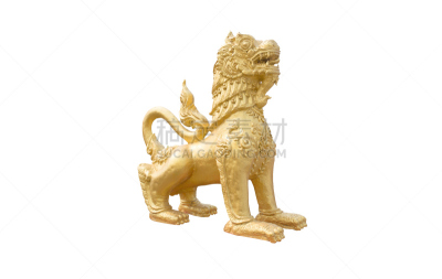 Gold Pixiu isolated on a white background
