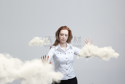 女人,云,日光,主题,概念,计算机,四肢,气候,网络服务器,心理健康