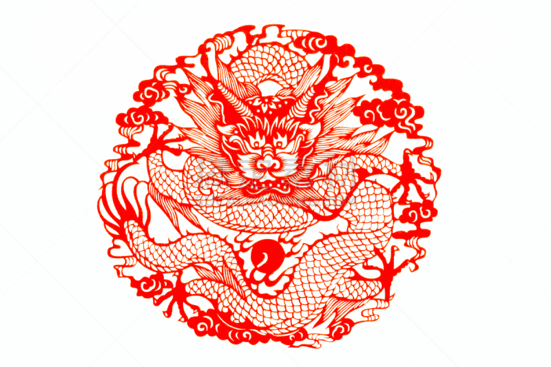 动物,传统,春节,龙,式样,纸,切断