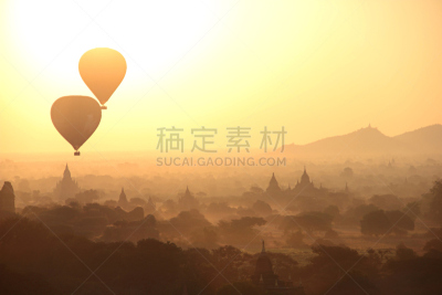 热气球,蒲甘,抱着树,纪念碑,灵性,缅甸,地名,透过窗户往外看,古老的,气球