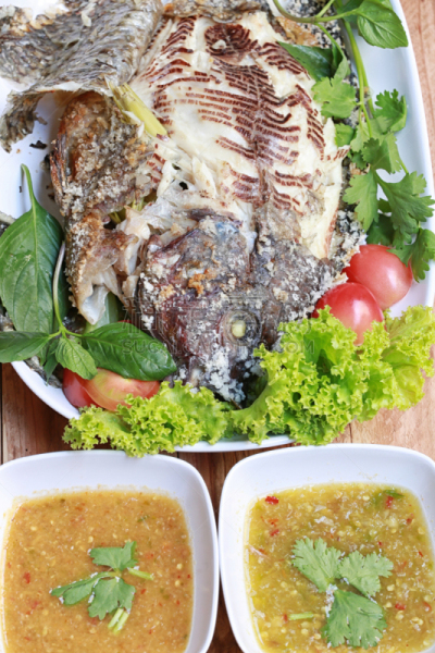 罗非鱼,烤的,鱼类,食品,背景聚焦,高雅,垂直画幅,格子烤肉,饮食,无人