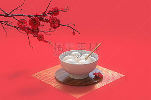 食品,三维图形,可爱的,传统,灯笼,春节,米,传统节日,面粉,甜点心