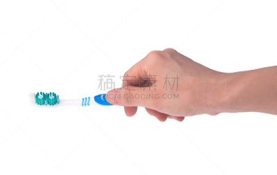 手,牙刷,背景聚焦,四肢,使用嘴巴,早晨,马来西亚,仅男人,仅成年人,白色