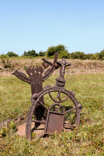 爱德华王子岛,格林威治国家公园,圣劳伦斯海湾,垂直画幅,无人,铁,过去,加拿大,海滩,小路