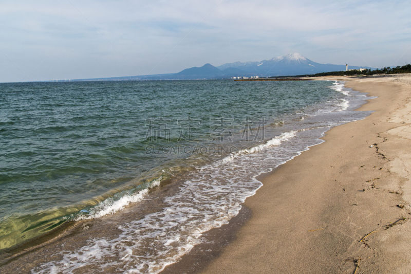 风景,山,daisen,日本,海滩,鸟取,旅途,安静,纯净,本州岛中国地区