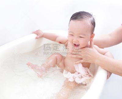 浴盆,婴儿,幸福,新生儿,日本人,肥皂,刺激,取得,洗澡,洗涤