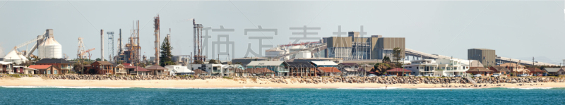 纽卡素,都市风光,天空,留白,水平画幅,无人,海港,海岬,工厂,夏天