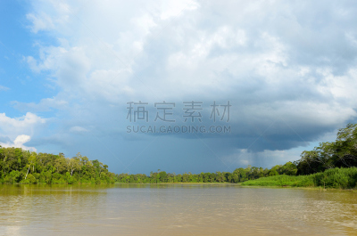 婆罗洲岛,马来西亚,雨林,京那巴丹岸河,自然,热带雨林,水,天空,公园,褐色