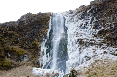 seljalandsfoss waterfall,水平画幅,瀑布,无人,户外,冰岛国,冬天,著名景点,河流,小溪