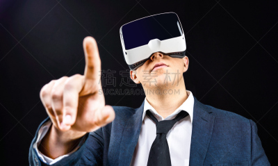 眼镜,网络空间,增强现实,免提装置,蓝牙,未来,新的,男商人,齿轮,现代