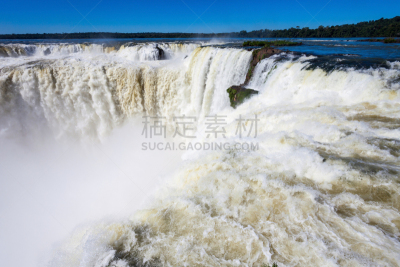 伊瓜苏瀑布,南美,水,伊瓜苏河,喉咙,水平画幅,瀑布,魔鬼喉咙,户外,巴拉圭