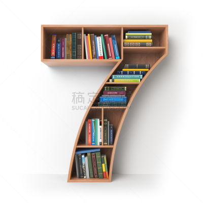 架子,书,数字7,白色,分离着色,表格,办公室,字母,字典,艺术