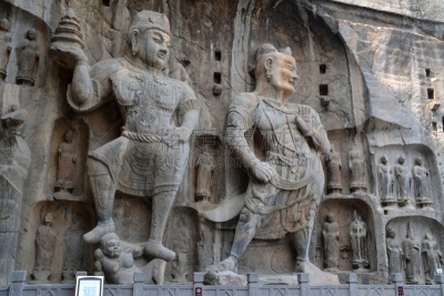 龙门石窟,洛阳,河南省,巨大的,佛教,雕塑,美术雕像,洞室,洞穴,雕刻物