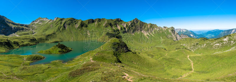 巴特欣德朗,柳树,草地,水平画幅,无人,全景,户外,湖,岛,山脉