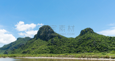 泰国,巴蜀,岩石山,山,石材,广角,两只动物,旅途,热,热带气候
