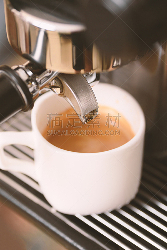 咖啡,热,杯,高压蒸汽咖啡机,垂直画幅,褐色,咖啡馆,早晨,浓咖啡,饮料