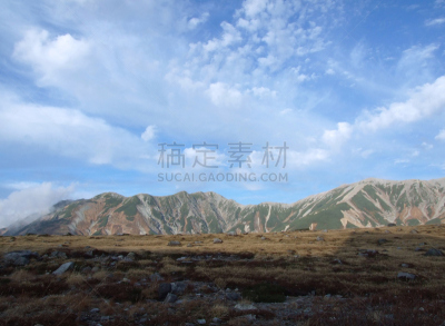 日本阿尔卑斯山脉,山景城,自然,天空,水平画幅,地形,无人,蓝色,日本,户外