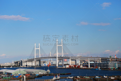海港,横滨,风景,天空,贮藏室,水平画幅,无人,日本,交通,横滨海湾大桥
