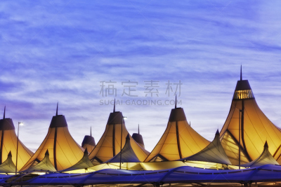 科罗拉多国际机场,天空,美国,水平画幅,无人,蓝色,科罗拉多州,机场,云,早晨