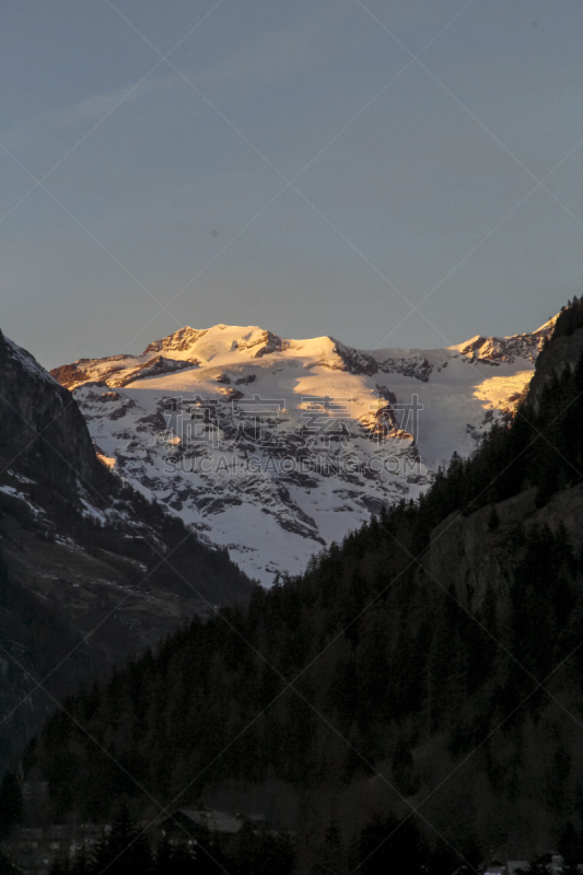 格雷索,山谷,冬天,全景,雪,奥斯塔山谷,岩石,户外,天空,意大利