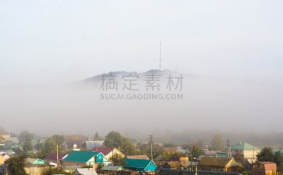 山,雾,风景,在下面,格林威治村,天空,哈姆雷特,水平画幅,无人,早晨