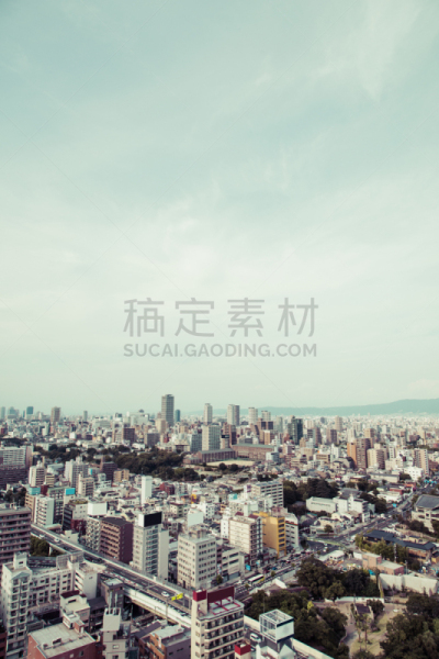 日本,大阪市,地形,垂直画幅,天空,大板南波站,高视角,建筑,无人,蓝色