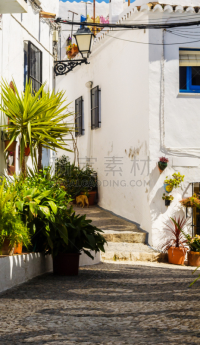 狭窄的,建筑,外立面,街道,西班牙,自然美,建筑外部,白色,周末活动,热