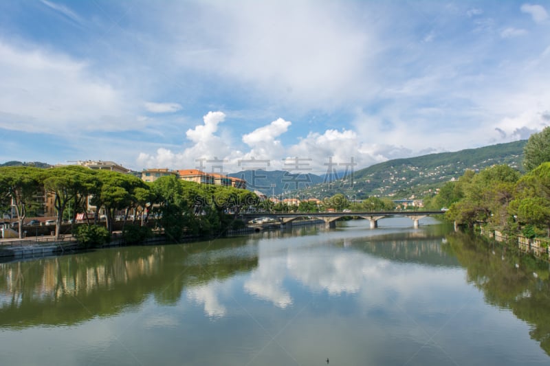 基亚瓦里,河流,背景,部分,城市,看风景,地形,侧面视角,伦敦城,云