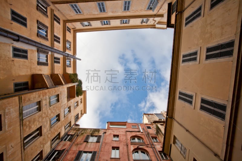 天空,在之间,建筑外部,近景,褐色,水平画幅,无人,古老的,户外,过去