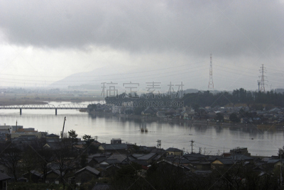 越前,河流,城镇,城镇景观,福井县,北陆地区,堺市,水平画幅,无人,日本